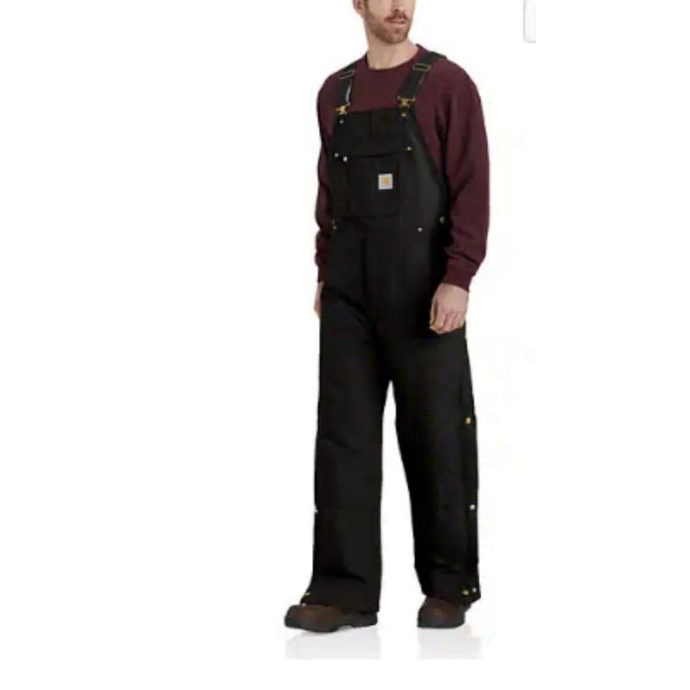 Carhartt Loose Fit Firm Duck Bib Insulated Men Overall  XLRegular Black OR6672-M